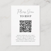 Boho Modern Calligraphy QR Code Foto Wedding RSVP Begleitkarte (Vorderseite)