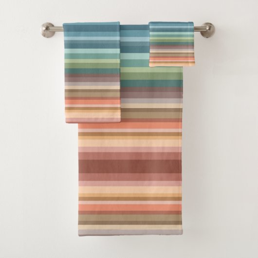 Boho Modern Chic Stripes Badhandtuch Set (Insitu)