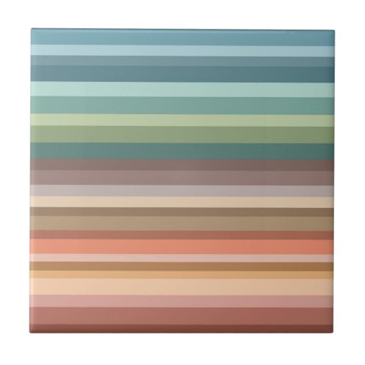 Boho Modern Chic Stripes Fliese (Vorderseite)