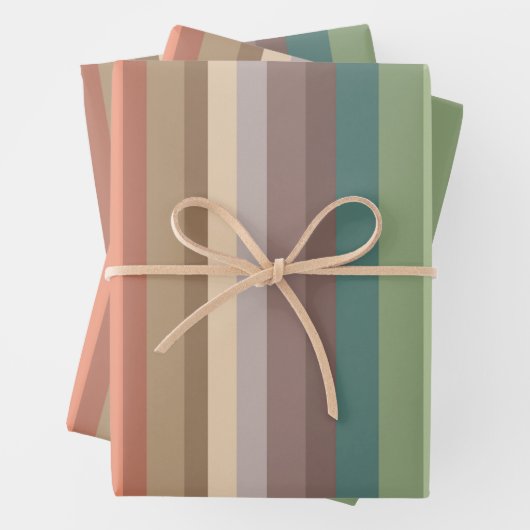 Boho Modern Chic Stripes Geschenkpapier Set (Beispiel)