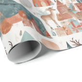 Boho Modern Christmas Holiday Collage Geschenkpapier (Rolleneckpunkt)