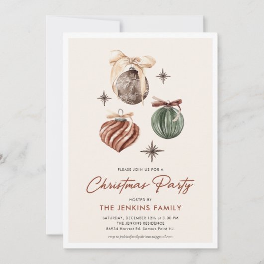 Boho Modern Christmas Party Invitation Einladung (Vorderseite)
