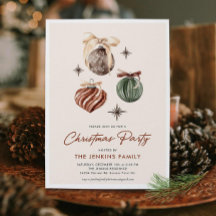 Boho Modern Christmas Party Invitation