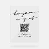 Boho Modern Clear Acrylic Wedding Honeymoon Fund Acrylschild (Vorderseite)