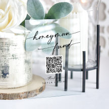 Boho Modern Clear Acrylic Wedding Honeymoon Fund