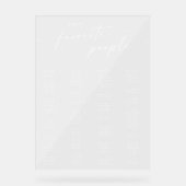 Boho Modern Clear Acrylic Wedding Seating Chart Acrylschild (Vorderseite)