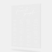 Boho Modern Clear Acrylic Wedding Seating Chart Acrylschild (Winkel)