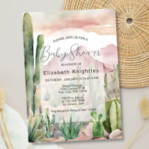 Boho Modern Desert Nature Cactus Baby Shower