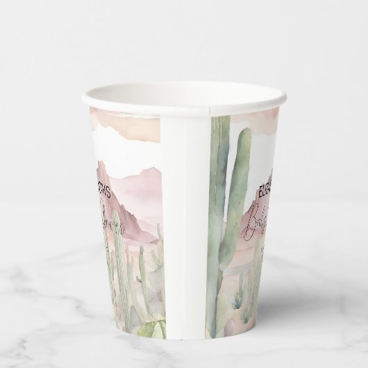 Boho Modern Desert Nature Cactus Baby Shower Pappbecher (Rechts)