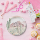 Boho Modern Desert Nature Cactus Baby Shower Pappteller (Party)
