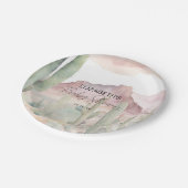 Boho Modern Desert Nature Cactus Baby Shower Pappteller (Schrägansicht)