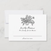 Boho Modern Doodle Wedding Website Qr Code RSVP Karte (Vorderseite)