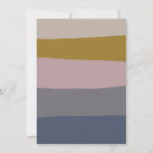 Boho Modern Dusty Mauve Blue Stripe Baby Dusche Einladung (Rückseite)