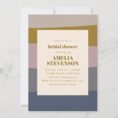 Boho Modern Dusty Mauve Blue Striping Brautparty Einladung (Vorderseite)