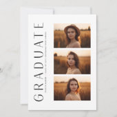 Boho Modern Elegant 4 Foto Graduation Party Einladung (Vorderseite)