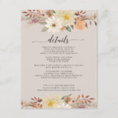 BOHO Modern Fall Floral Wasserfarbe Bio erdig Begleitkarte (Vorderseite)