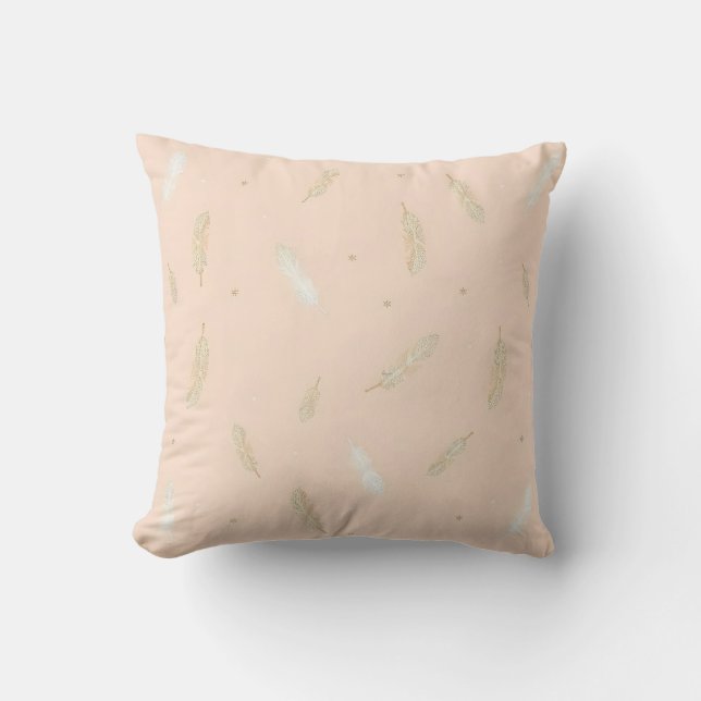 Boho Modern Federn Luxus-Kollektion Kissen (Vorderseite)