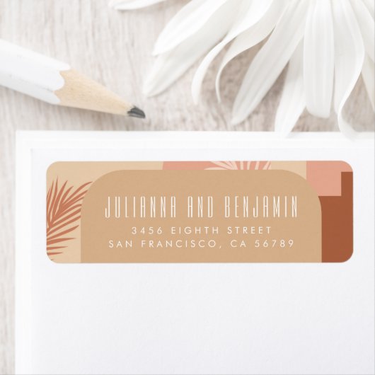 Boho Modern Floral Blush Terracotta Return Address (Insitu)