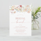 Boho Modern Floral Brautparty | Bridal Brunch Einladung (Stehend Vorderseite)