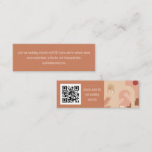 Boho Modern Floral Terracotta Wedding RSVP QR Card