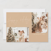 Boho Modern Foto Christmas Card | Happy Holidays Einladung (Vorderseite)