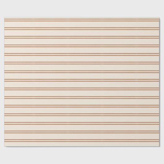 Boho Modern Gender Neutral Striped Beige Brown Tan Geschenkpapier (Flach)