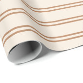Boho Modern Gender Neutral Striped Beige Brown Tan Geschenkpapier (Rolleneckpunkt)