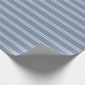 Boho Modern Gender Neutral Striped Coastal Blue Geschenkpapier (Ecke)