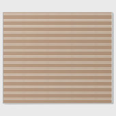 Boho Modern Gender Neutral Striped Simple Brown Geschenkpapier (Flach)