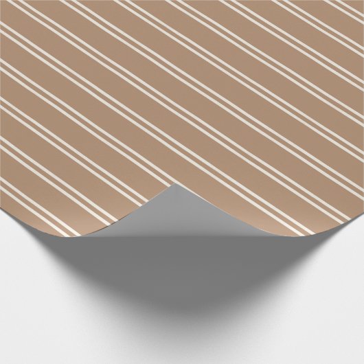 Boho Modern Gender Neutral Striped Simple Brown Geschenkpapier (Ecke)