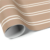 Boho Modern Gender Neutral Striped Simple Brown Geschenkpapier (Rolleneckpunkt)
