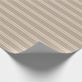 Boho Modern Gender Neutral Striped Simple Taupe Geschenkpapier (Ecke)