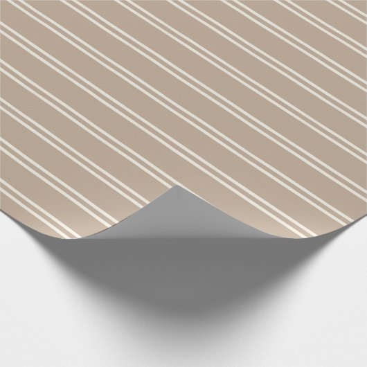 Boho Modern Gender Neutral Striped Simple Taupe Geschenkpapier (Ecke)