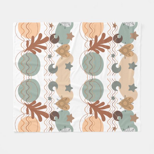 Boho modern geometric wallpaper fleecedecke (Vorderseite (Horizontal))