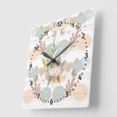 Boho modern geometric wallpaper quadratische wanduhr (Winkel)