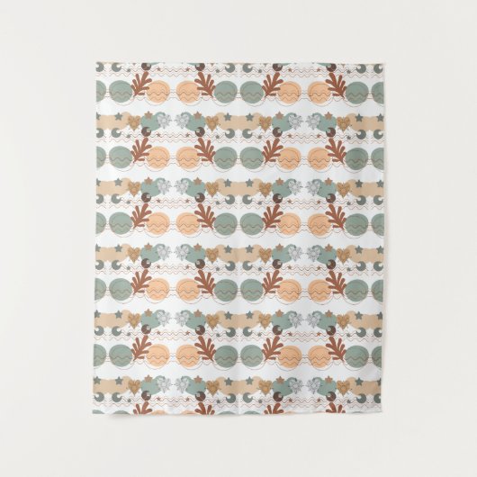 Boho modern geometric wallpaper wandteppich (Vorderseite)
