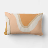 Boho Modern Geometrisches Muster rosa Senf Lendenkissen (Vorderseite)