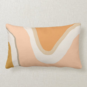 Boho Modern Geometrisches Muster rosa Senf Lendenkissen