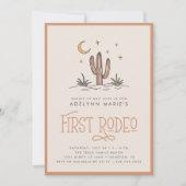 Boho Modern Girls First Rodeo 1. Geburtstag Einladung (Vorderseite)