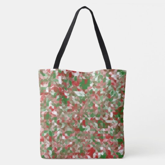 Boho Modern Groovy Christmas Geometric Pattern Tasche (Rückseite)