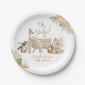 Boho Modern Heart Gender Neutral Baby Shower Pappteller (Vorderseite)