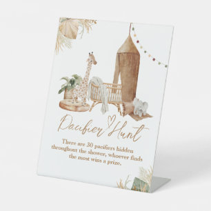 Boho Modern Heart Schriftart Baby Dusche Schnuller Sockelschild