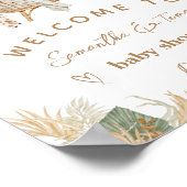 Boho Modern Heart Schriftart Baby Dusche Willkomme Poster (Ecke)