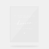 Boho Modern Heaven White Clear Wedorial Acrylschild (Vorderseite)