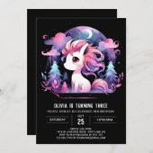 Boho Modern Horse Birthday Einladung (Vorne/Hinten)