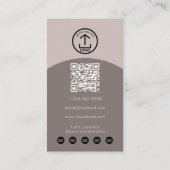 Boho-Modern-Makeup-Haar-Arch-Photo-QR-Code-Logo Visitenkarte (Rückseite)