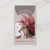 Boho-Modern-Makeup-Haar-Arch-Photo-QR-Code-Logo Visitenkarte (Vorderseite)