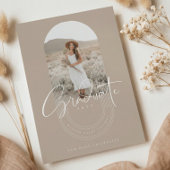 Boho Modern Minimal Photo Arch Grad Announcement Einladung