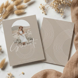 Boho Modern Minimal Photo Arch Grad Announcement Einladung