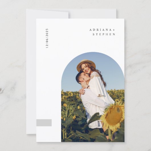 Boho Modern Minimalist Wedding Einladung (Vorderseite)